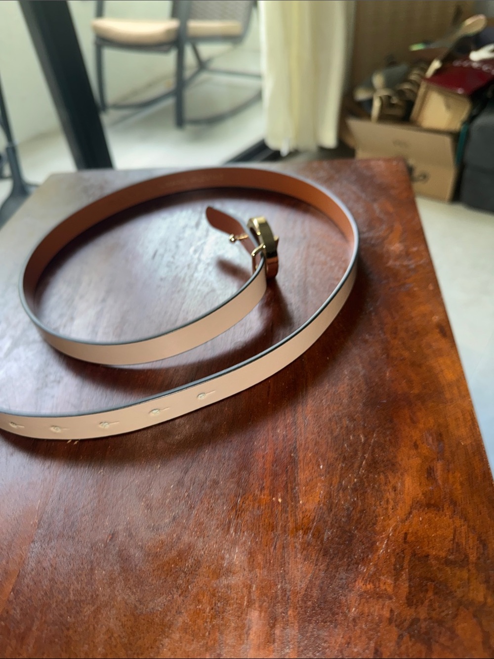 Mario Valentino Size M Women’s Leather Belt with Gold Buckle LIKE NEW - Picture 7 of 8